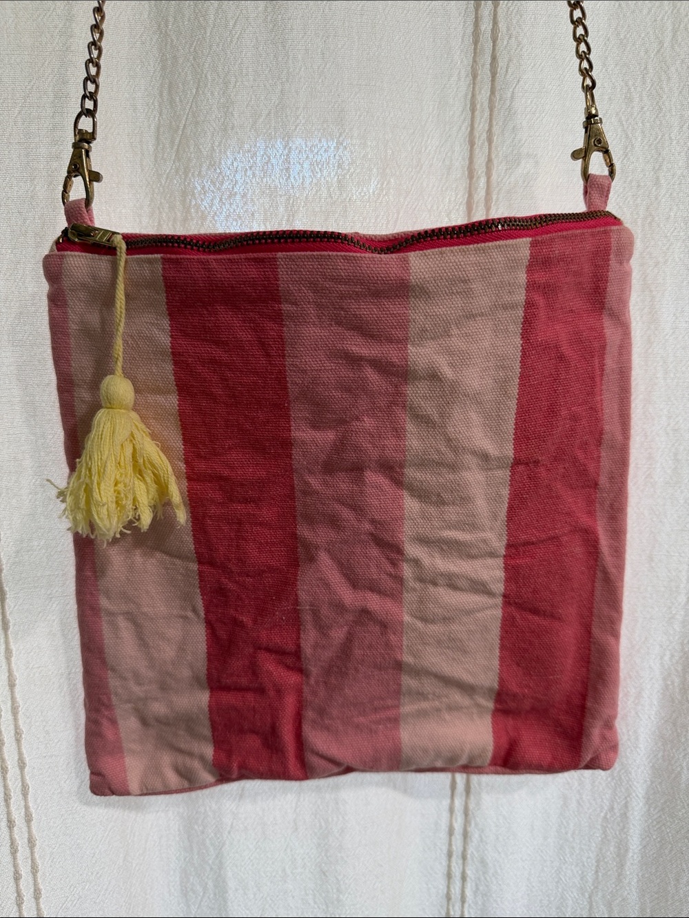 Pink Striped Crossbody